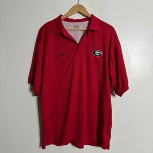 Columbia University‎ of Georgia Bulldogs Polo Shirt Mens Large Red